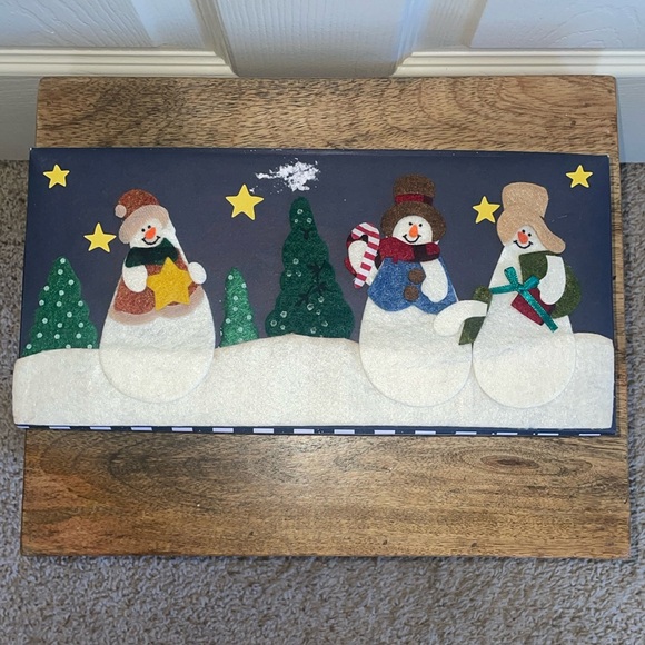 💙VTG whimsical Snowman Set of 4 - Picture 2 of 11